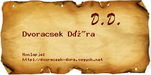 Dvoracsek Dóra névjegykártya